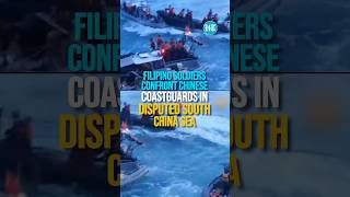 Filipino Soldiers Confront Chinese Coastguards In Disputed South China Sea [upl. by Mayworm]