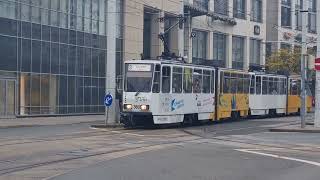 Straßenbahn Gera Linie 3 Tatra KT4DMC Nr 360314 Abfahrt Heinrichstraße nach LusanBrüte [upl. by Sabu491]