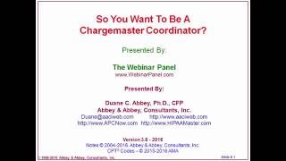 Chargemaster Coordinators Duties amp Functions [upl. by Alyse]