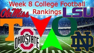 My Week 8 College Football Rankings  Updated Playoff Predictions [upl. by Tess870]