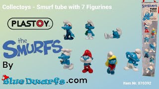 Playset with Smurfette and papa smurf  7 figurines Plastoy  6cm [upl. by Mima]