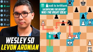 Wesley So DOMINATES Levon Aronian with Brilliant Bishop Sacrifice [upl. by Liam]