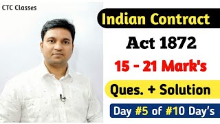 Indian Contract Act 1872 Important Question and Answer l CA Foundation [upl. by Anitsyrk]