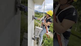 Exterior wall decoration putty construction process [upl. by Nylla]