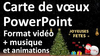 Carte de vœux avec Microsoft PowerPoint enregistrée au format vidéo avec musique et animations [upl. by Mencher]