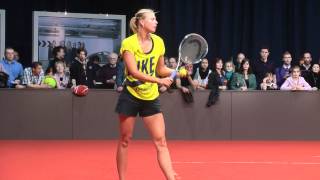 Maria Sharapova huge practice session  Porsche Tennis Grand Prix 2012 [upl. by Kurzawa]