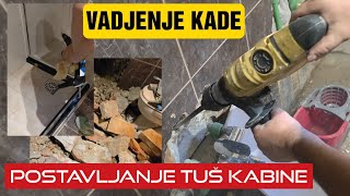 Renoviranje kupatilaZamena stare kade i postavljanje tuš kabine [upl. by Geoffrey]