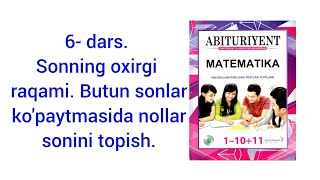 Abituriyent 11011 6dars Sonning oxirgi raqamini topish [upl. by Ayinat]