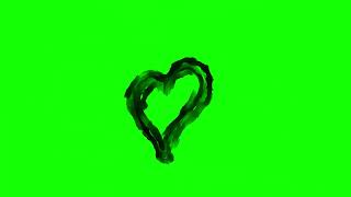 Heart Green Screen  Green screen video  4K Video  Black Heart [upl. by Chemaram]