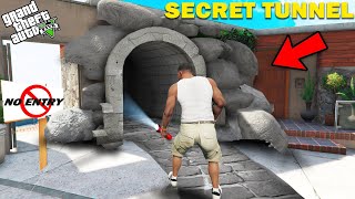 Franklin Find The Top Secret Tunnel Outer Side His House in GTA V [upl. by Sackman]