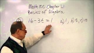 Math 100 Chapter 11 Basics of Algebra [upl. by Hiro]