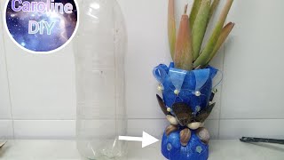 Doniczka z recyklingu DIYDIY plastic bottle flowerpotrecycled flowerpot [upl. by Ahsoym117]