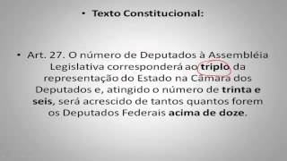 Direito Constitucional  Prof Alexandre Araujo  Cálculo do n° de Deputados Estaduais [upl. by Cordelie179]