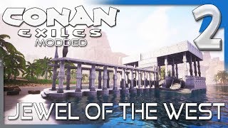 AQUALONIAN  JEWEL OF THE WEST  Modded Conan Exiles GameplayLets Play E2 [upl. by Alracal]