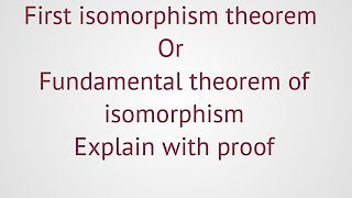 Lec67group theory first isomorphism theoremfundamental theorem of isomorphism [upl. by Eurydice709]