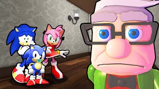 TEAM SONIC VS TEAM GRANDPA ESCAPE IN ROBLOX [upl. by Rahmann]