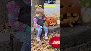 Happy Halloween Mila Carves Her First Pumpkin – Heartwarming [upl. by Anali]