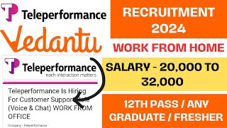 Teleperformance Recruitment 2024  Work From Home Jobs  Any Graduate  Any Batch  Salary  30000 [upl. by Bari551]