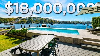 Inside this MASSIVE Waterfront Sydney Mansion For Sale in Cremorne NSW  Mansion Tour Australia [upl. by Guevara]