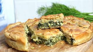 Greek Spinach pie with 💯 homemade fillo dough 🔝 The best traditional spinach pie [upl. by Jardena]