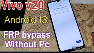 Vivo V20 Frp Bypass Android 13 Vivo V20 Google Account Unlock  V20 Frp Bypass  Vivo Frp Unlock [upl. by Wojcik]