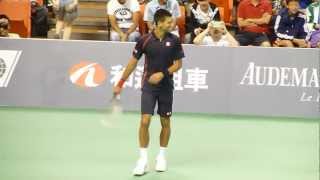 Nole imitates Nadal Sharapova Almagro in Taiwan 2012 Djokovic [upl. by Finzer226]