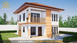 4Bedroom 2Storey House Design 9x8m [upl. by Immas]