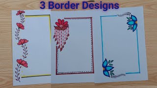 Easy Border Design For Project Work  Assignment Paper Design  Draw Simple Border Designs [upl. by Yelroc]