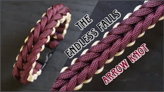 HOW TO MAKE THE ENDLESS FALLS  ARROW KNOT PARACORD BRACELET EASY PARACORD TUTORIAL [upl. by Enelear]