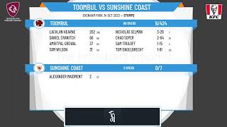 Queensland Premier Cricket  Bulls Masters Two Day  Round 7  Toombul v Sunshine Coast  Day 1 [upl. by Yam]