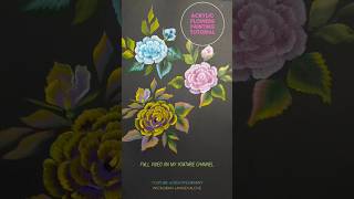 Follow Along Acrylic Flowers Painting Tutorial Teaser acrylicpainting trendingshorts followalong [upl. by Anama68]