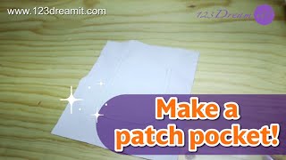 How to sew a patch pocket step by step tutorial [upl. by Einnaf]