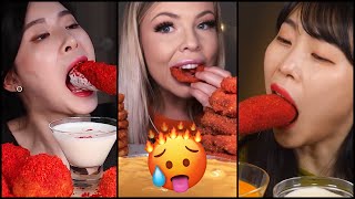 Mukbangers consuming TOO MANY HOT CHEETOS COVERED FOODS Big McBang [upl. by Chenay]