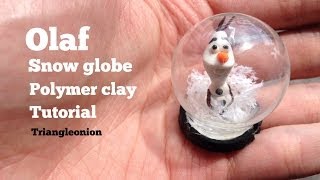 Olaf Snow Globe Clay Tutorial Frozen Disney  without water [upl. by Joline]