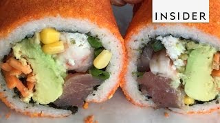 Sushi Burrito Covered in Cheeto Dust [upl. by Elleirda30]