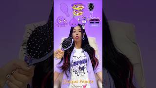 Random Purple Food ASMR Eating 🟪🧕💜 mukbang cure short [upl. by Nnylamme]