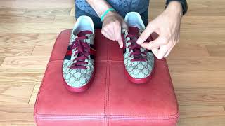 How To Lace Gucci Shoes European Style Factory Lace [upl. by Silsby]