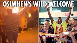 Osimhen greeted by thousands of ecstatic flarewielding Galatasaray fans after move from Napoli [upl. by Kate]