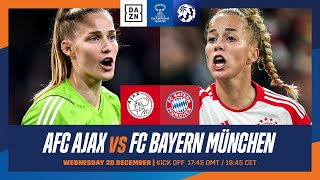 Ajax vs Bayern Munich  UEFA Womens Champions League 202324 Matchday 4 Full Match [upl. by Aserehtairam]