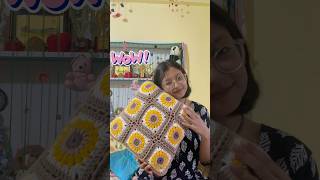 Crochet Sunburst Granny Square Cushion🌻crochet youtubeshorts crochetersofinstagram [upl. by Katie]