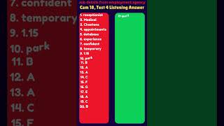 Jobs detail from employment agency listening Answer  YT short  Viral  cam 18 test4 [upl. by Eelreveb]