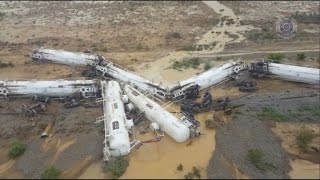 Acid leak likely from derailed Australian freight train [upl. by Treacy180]