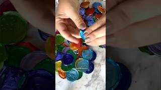 How I turned chocolate wrappers to art🍫Subscribe for upcycledart ideas✨shorts art satisfying [upl. by Ahsilrae667]