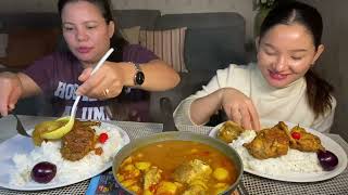 खसीको हड्डी सॅग आलु Mix झोल chicken gravy mukbang [upl. by Intihw887]