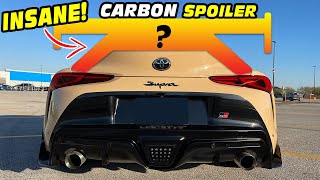 REVEALING INSANE Carbon Fiber TRUNK SPOILER GR Supra mk5 [upl. by Hillyer]