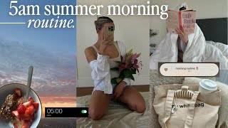 5AM MORNING ROUTINE  productive habits how waking up early changed my life summer 2023 🍓 [upl. by Eiramanig]