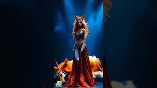 A QUEEN FUSES WITH A FOX ON AGT hybrid aiart peformance [upl. by Maryanna]