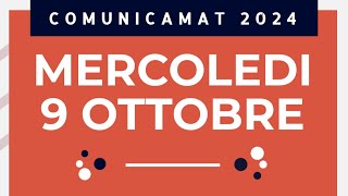 ComUNICAMat  Prima giornata  Mercoledi 9 Ottobre [upl. by Eidnim720]