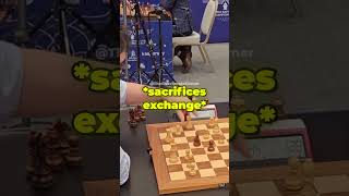 He sacrificed an exchange against magnus and  😳 chess schach echecs ajedrez шахматы [upl. by Aivalf]