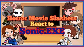 Horror Movie Slashers React to SonicEXE  Gacha Club  Ft M3gan [upl. by Yvehc727]